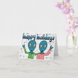 Alien Holiday Karte