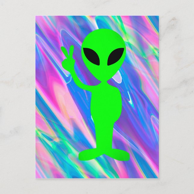 Alien Hologramm Postkarte (Vorderseite)