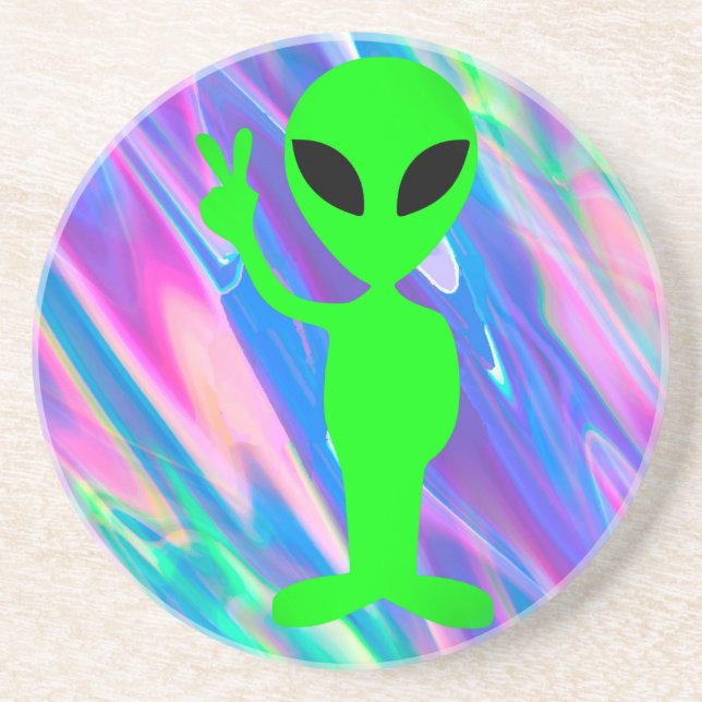 Alien Hologramm Untersetzer (Vorne)