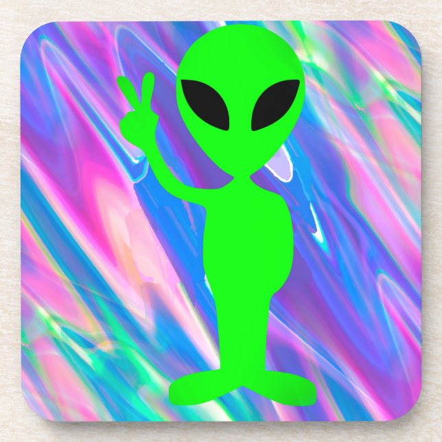 Alien Hologramm Untersetzer (Vorderseite)