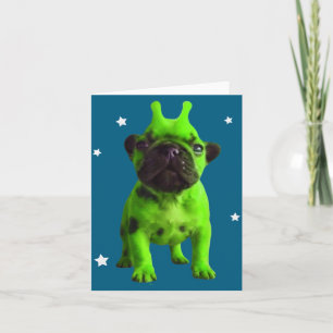 Alien-Hund-Meme Retro Verrückter Hund Vintage Welt Karte