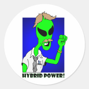 Alien Hybrid-Power Runder Aufkleber