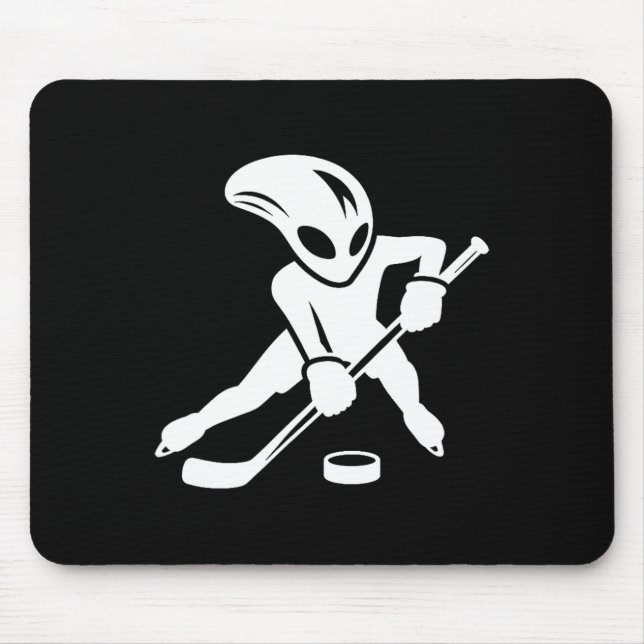 Alien Ice Hockey Player Cool Cartoon  Mousepad (Vorne)