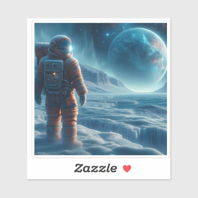 Alien Ice Landschaft Erkundung Aufkleber (Blatt)