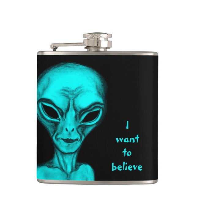 Alien, ich wollte zu glauben flachmann (Vorderseite)