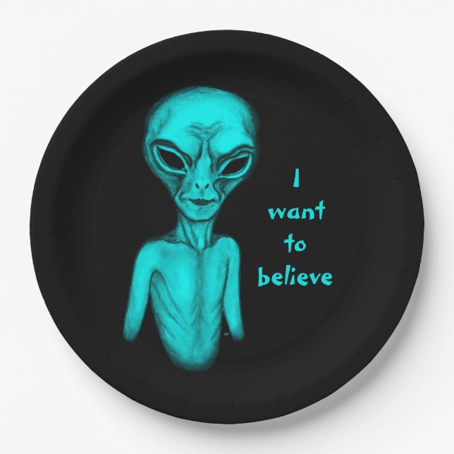Alien, ich wollte zu glauben pappteller (Vorderseite)