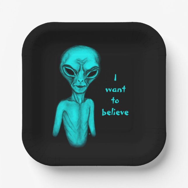Alien, ich wollte zu glauben pappteller (Vorderseite)