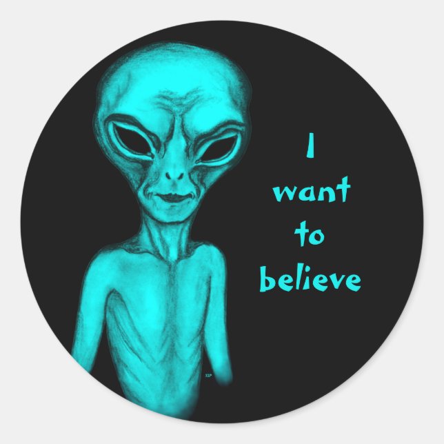 Alien, ich wollte zu glauben runder aufkleber (Vorderseite)