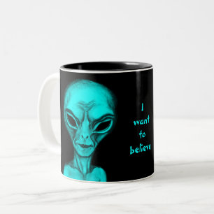 Alien, ich wollte zu glauben zweifarbige tasse