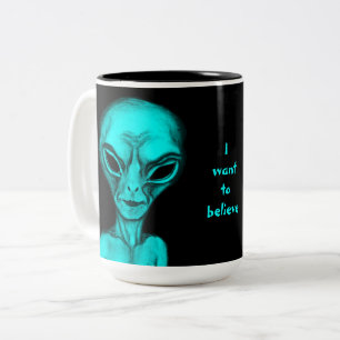 Alien, ich wollte zu glauben zweifarbige tasse