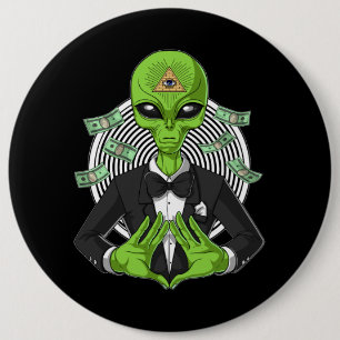 Alien Illuminati Verschwörung Button