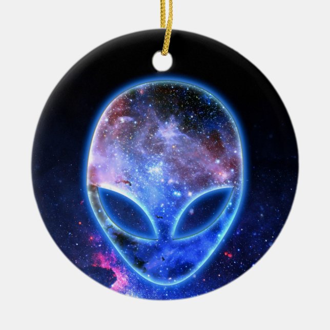 Alien im Raum Keramik Ornament (Vorne)