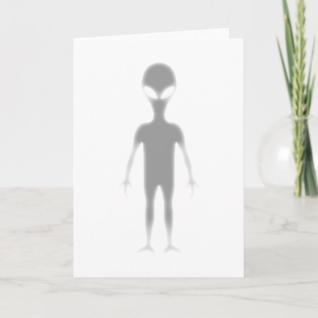 Alien im Schatten Anpassbare Druckhintergrundfarbe Karte (Vorderseite)
