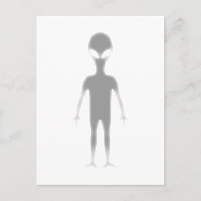 Alien im Schatten Anpassbare Druckhintergrundfarbe Postkarte (Vorderseite)