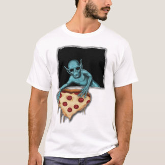 Alien im Weltraum, die eine Pizzasur gestohlen hat T-Shirt