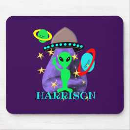 Alien im Weltraum Spaß Kinder Personalisiert Mousepad