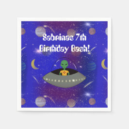 Alien in einem Raumschiff mit einem neuen T - Shir Serviette