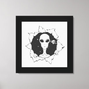 Alien in einer geraden Leinwand