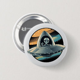 Alien in Raumfahrt Button