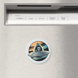 Alien in Raumfahrt Magnet