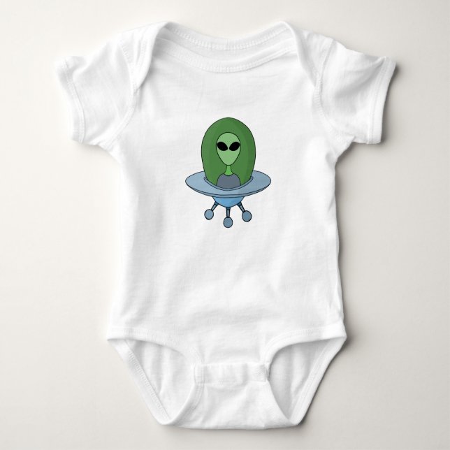 Alien in seinem kleinen Raumschiff Baby Strampler (Vorderseite)