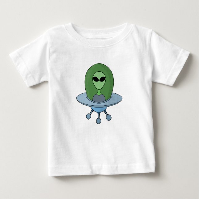 Alien in seinem kleinen Raumschiff Baby T-shirt (Vorderseite)