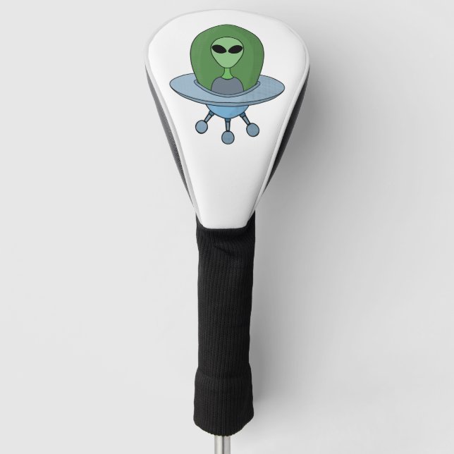 Alien in seinem kleinen Raumschiff Golf Headcover (Vorderseite)