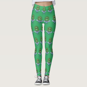 Alien in seinem kleinen Raumschiff Leggings