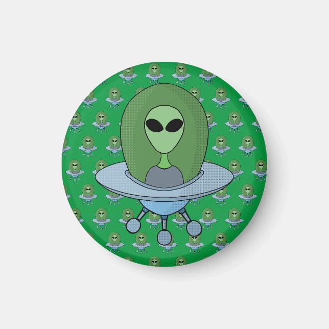 Alien in seinem kleinen Raumschiff Magnet (Vorne)