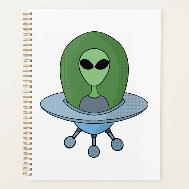 Alien in seinem kleinen Raumschiff Planer (Vorderseite)