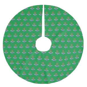 Alien in seinem kleinen Raumschiff Polyester Weihnachtsbaumdecke