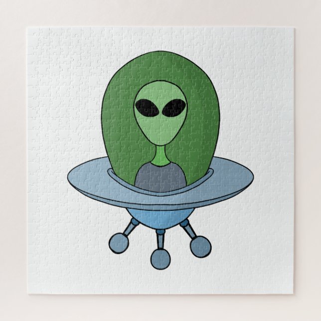 Alien in seinem kleinen Raumschiff Puzzle (Vertikal)
