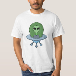 Alien in seinem kleinen Raumschiff T-Shirt