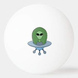 Alien in seinem kleinen Raumschiff Tischtennisball