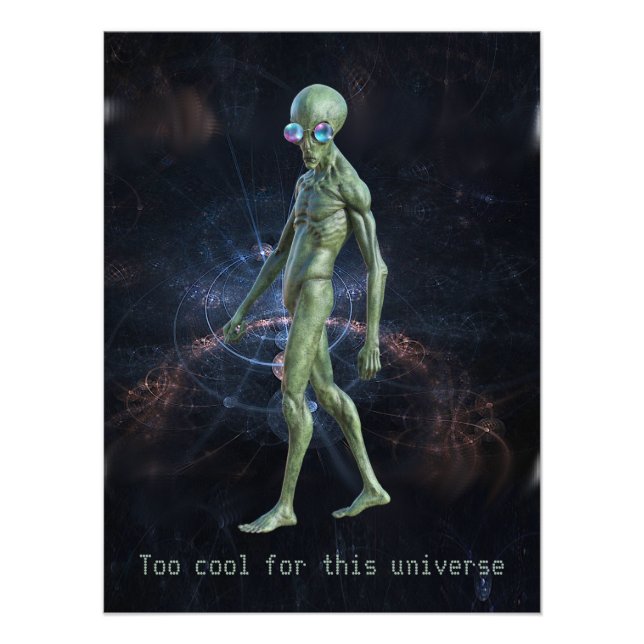 Alien in Sonnenbrille Fotodruck (Vorne)