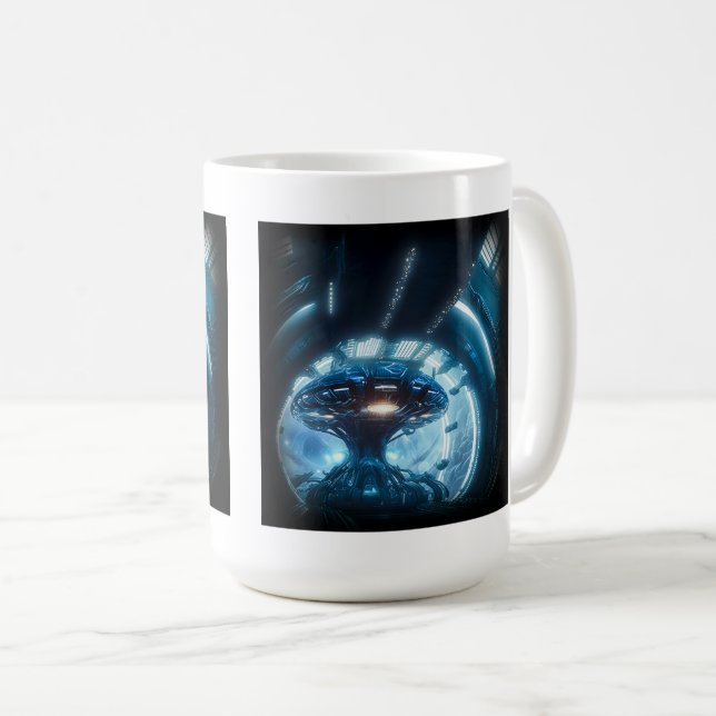 Alien in Space Classic Tasse, 15 oz Kaffeetasse (VorderseiteRechts)