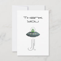 Alien Invader Flat Dankeschön Karte