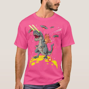 Alien Invasion der Weltraumkatze T-Rex Laser Eyes T-Shirt
