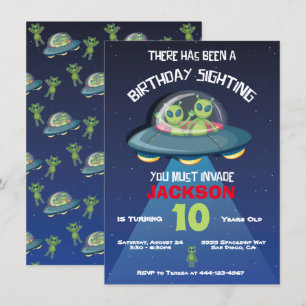Alien Invasion der Weltraumpartei Einladung