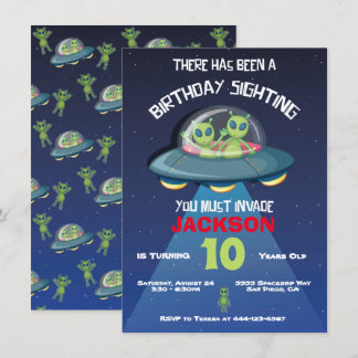 Alien Invasion der Weltraumpartei Einladung