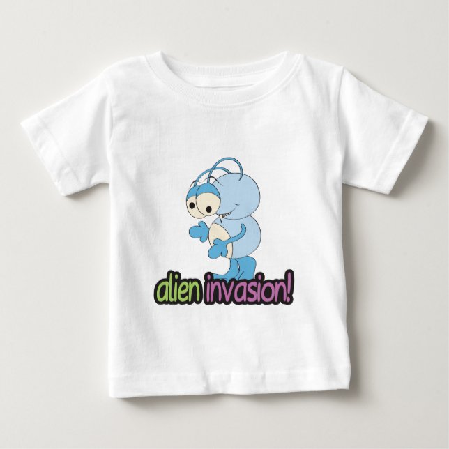 Alien Invasion Design 2 Baby T-shirt (Vorderseite)
