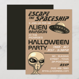 Alien Invasion Thema, Escape Room, Halloween-Party Einladung