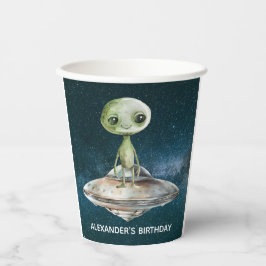 Alien Invasion Weltraum Geburtstag Pappbecher