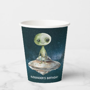 Alien Invasion Weltraum Geburtstag Pappbecher