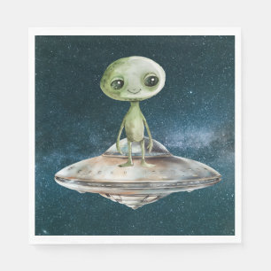 Alien Invasion Weltraum Geburtstag Serviette