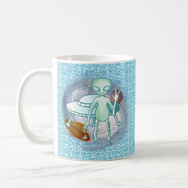 Alien-Invasoren-Tasse Kaffeetasse (Links)