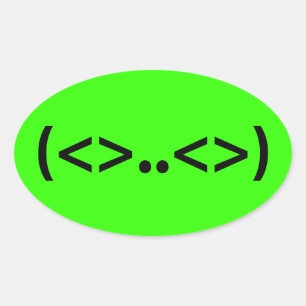 ALIEN Japanisch Emoticon Ovaler Aufkleber