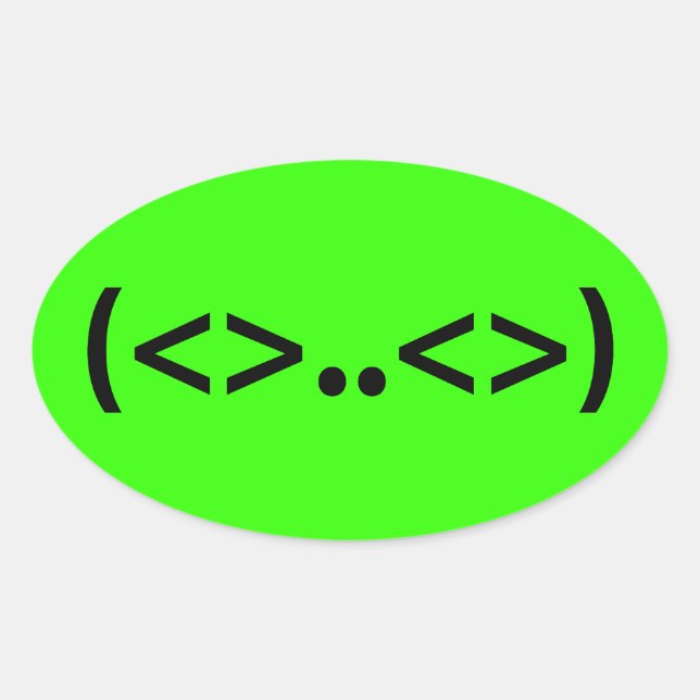 ALIEN Japanisch Emoticon Ovaler Aufkleber (Vorderseite)