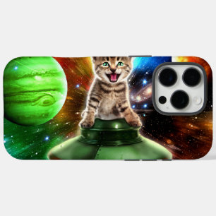 Alien-Katze in der Untertasse iPhone 16 Pro Max Hülle