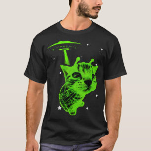 Alien-Katze Meme UFO Vintage Grafik T-Shirt y2k lu
